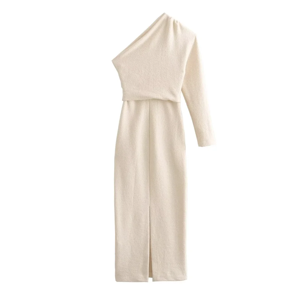 Robe Asymétrique Beige chez Robe Asymétrique