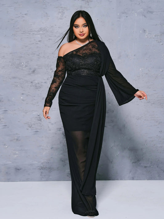 Robe Asymétrique Grande Taille Noir chez Robe Asymétrique