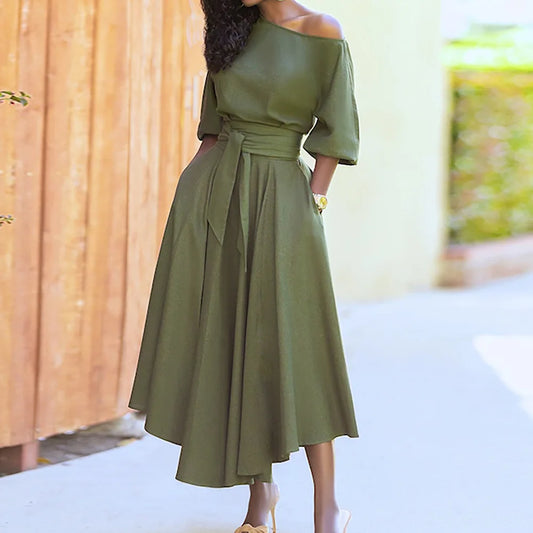 Robe Asymétrique Été Vert chez Robe Asymétrique