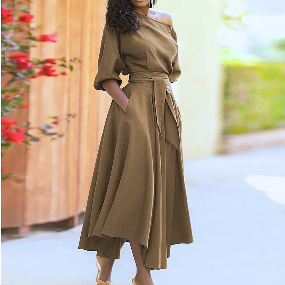 Robe Asymétrique Été Kaki chez Robe Asymétrique