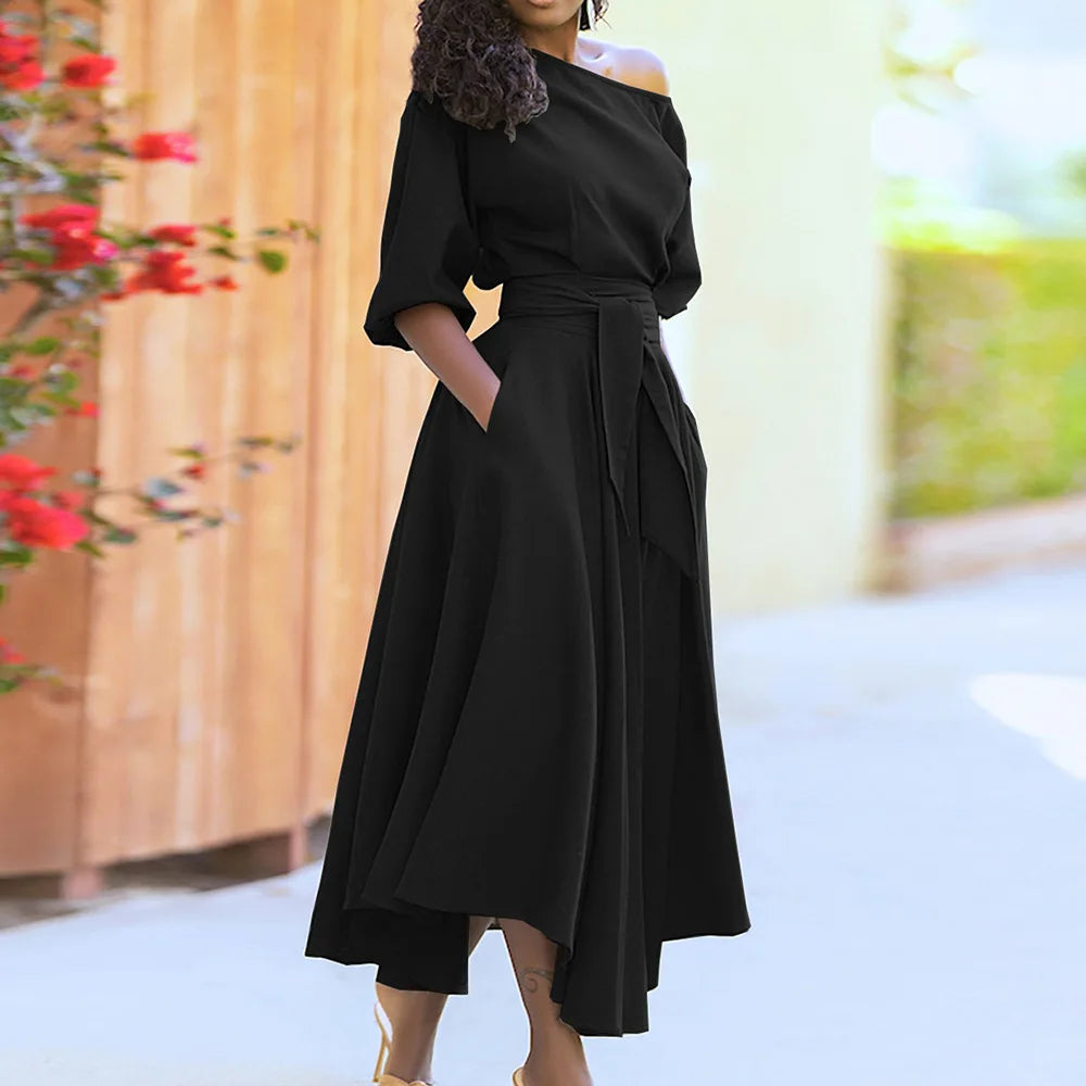 Robe Asymétrique Été Noir chez Robe Asymétrique