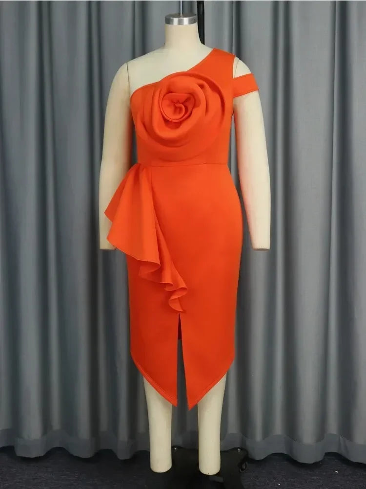Robe Asymetrique Orange chez Robe Asymétrique