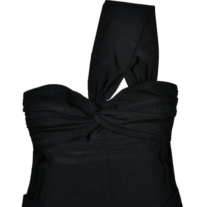 Robe Longue Noire Asymetrique chez Robe Asymétrique