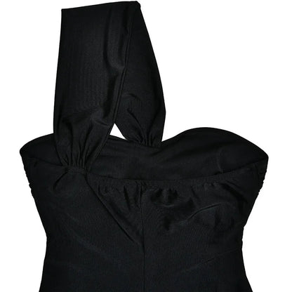 Robe Longue Noire Asymetrique chez Robe Asymétrique
