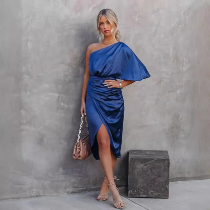 Robe Asymétrique Bleu