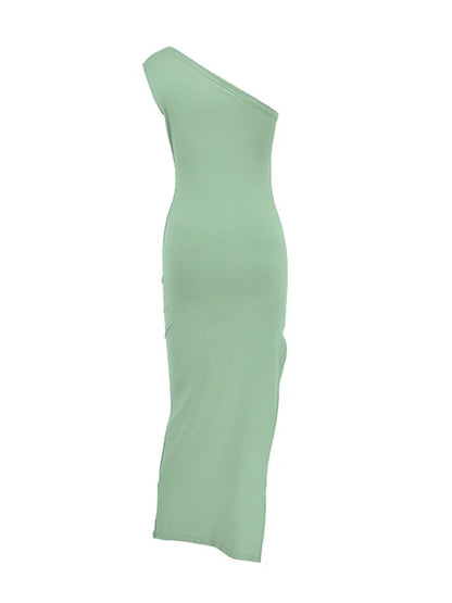 Robe Asymetrique Vert Sauge