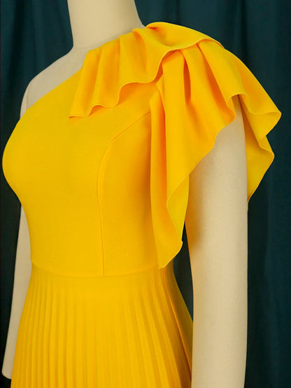 Robe Asymétrique Jaune